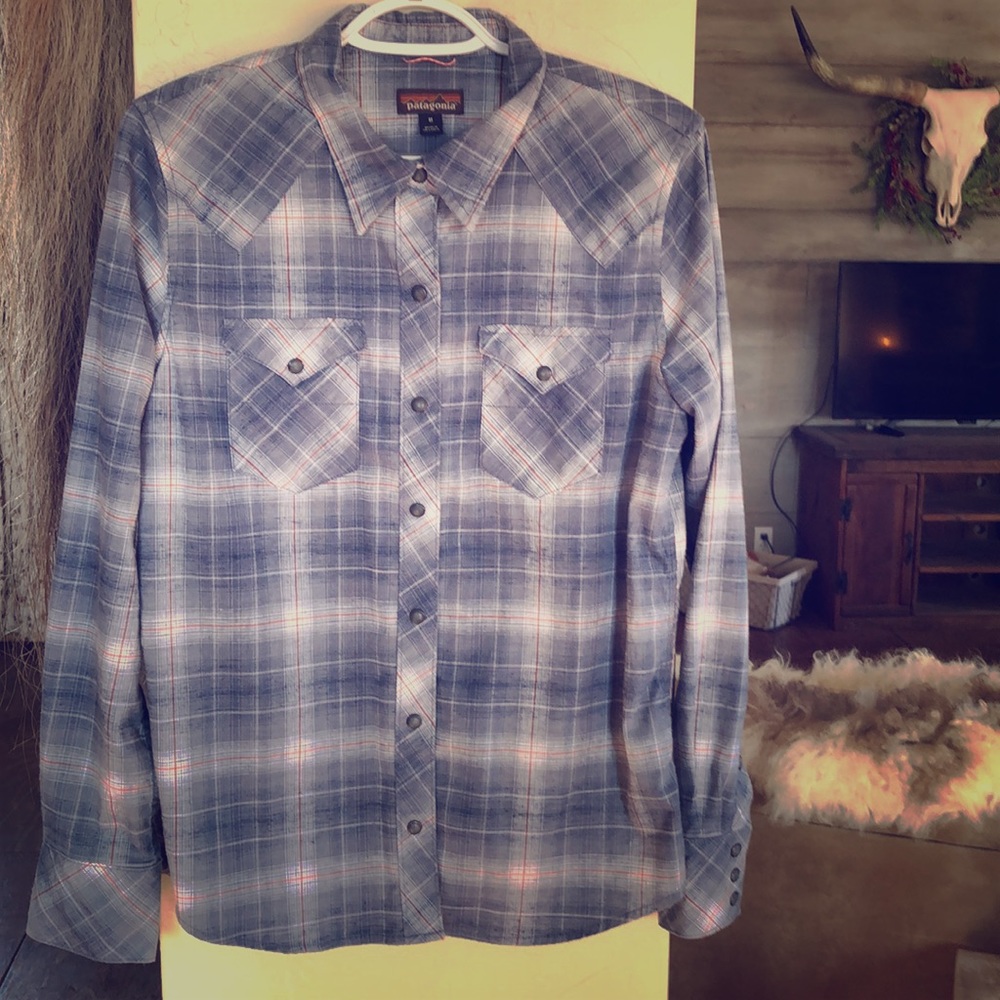 Patagonia plaid iron forge western snap shirt